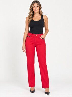 Red Slim Ankle Pants